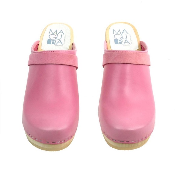 NEW MAGUBA Stockholm Clogs Bubblegum Pink Leather & Wood Sz. 39 EU 9 US - Picture 3 of 6